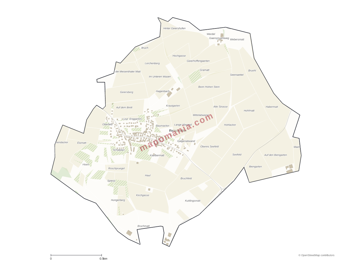 Carte de Retschwiller à personnaliser