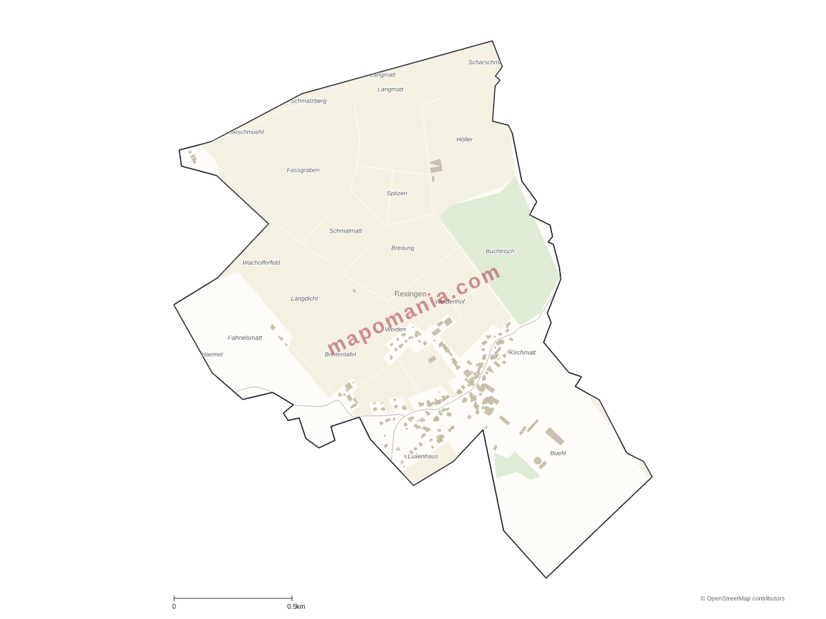 Carte de Rexingen à personnaliser