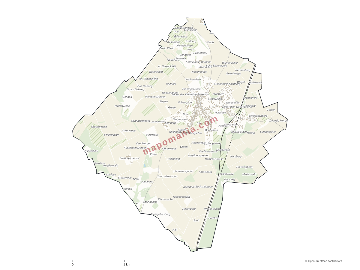 Carte de Riedseltz à personnaliser