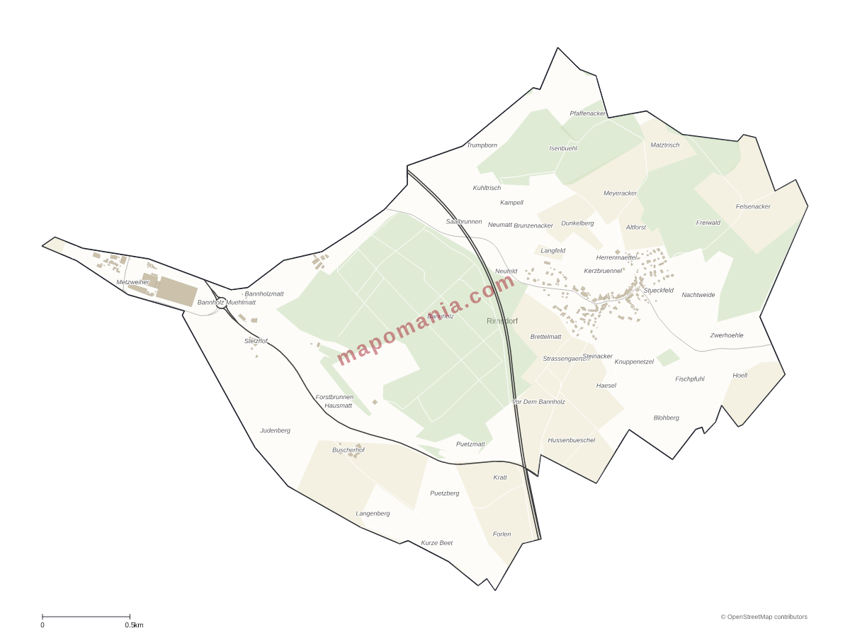 Carte de Rimsdorf à personnaliser