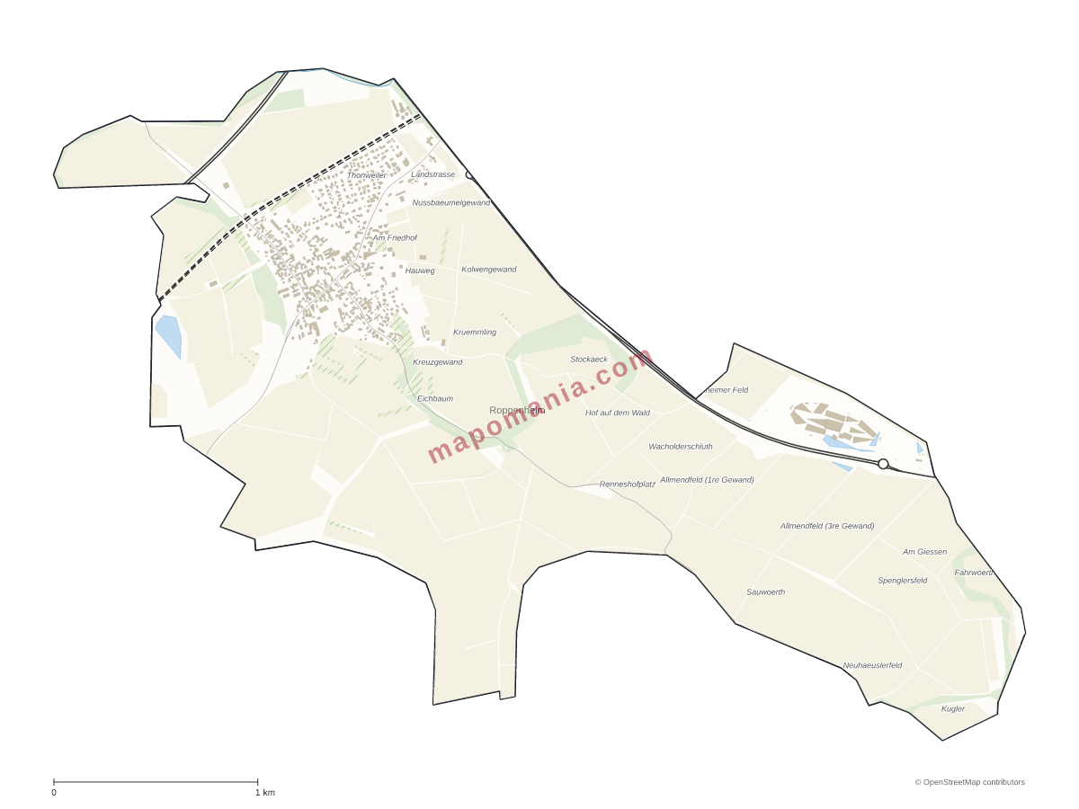 Carte de Roppenheim à personnaliser