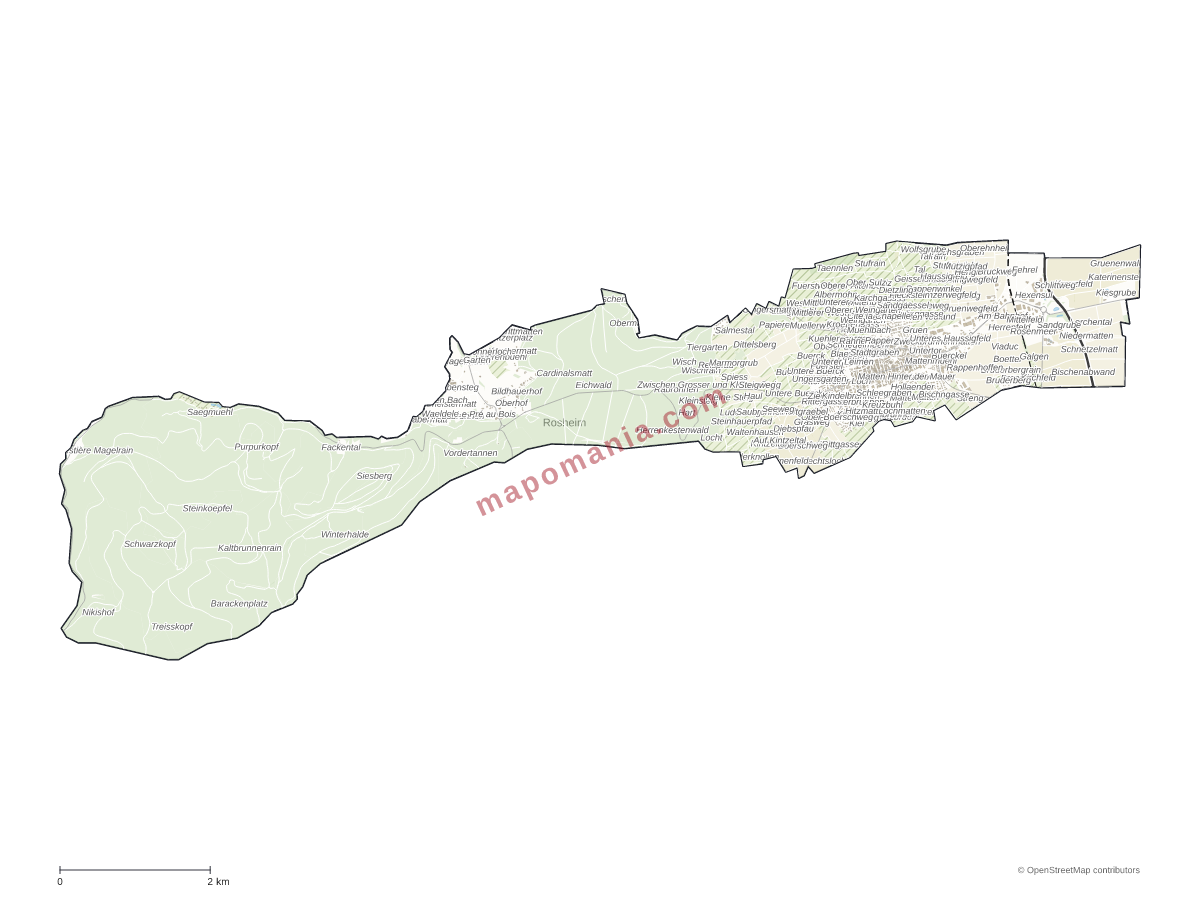 Carte de Rosheim à personnaliser