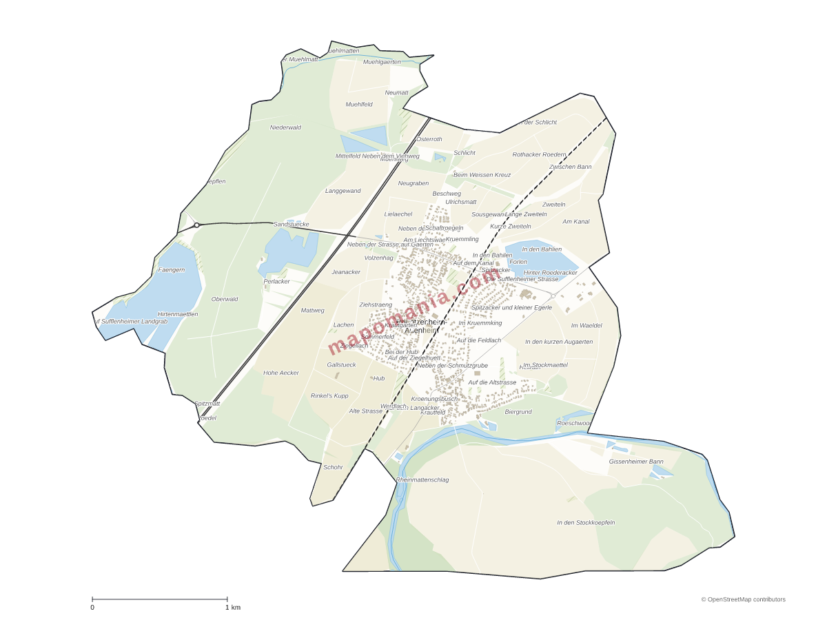 Carte de Rountzenheim-Auenheim à personnaliser