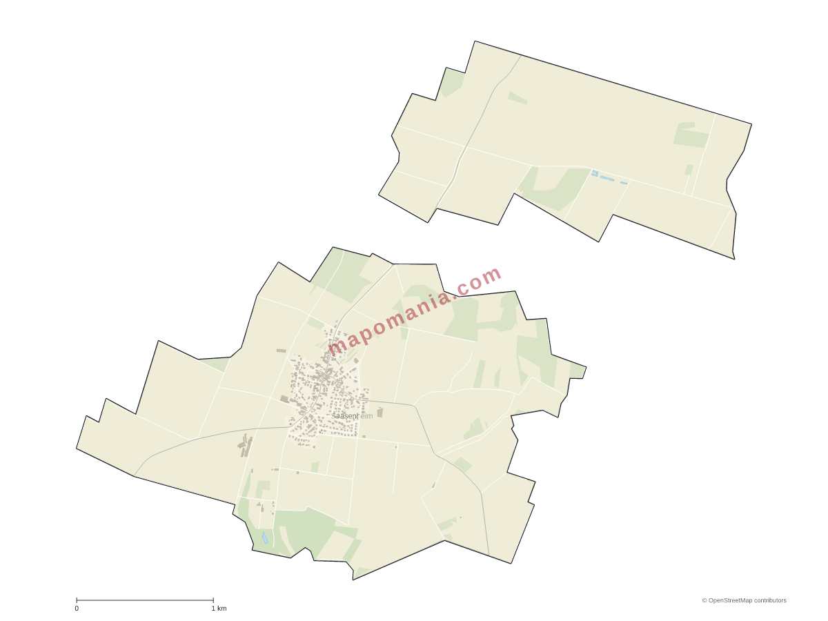 Carte de Saasenheim à personnaliser