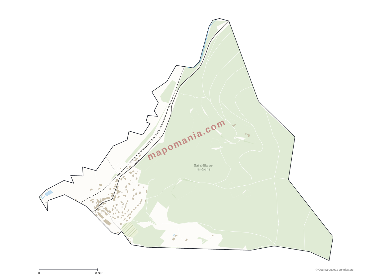 Carte de Saint-Blaise-la-Roche à personnaliser