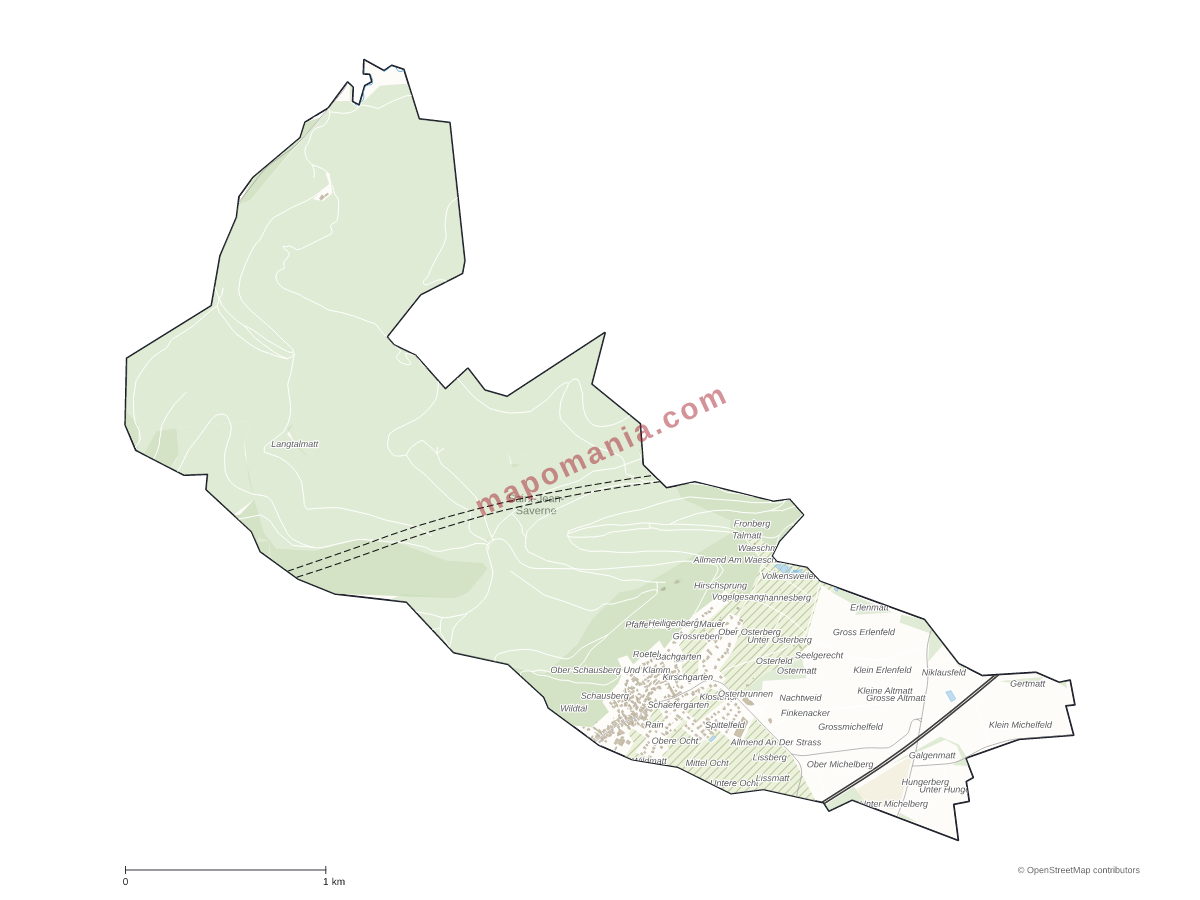 Carte de Saint-Jean-Saverne à personnaliser