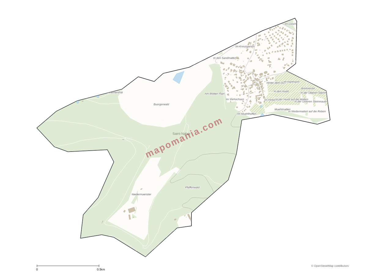 Carte de Saint-Nabor à personnaliser
