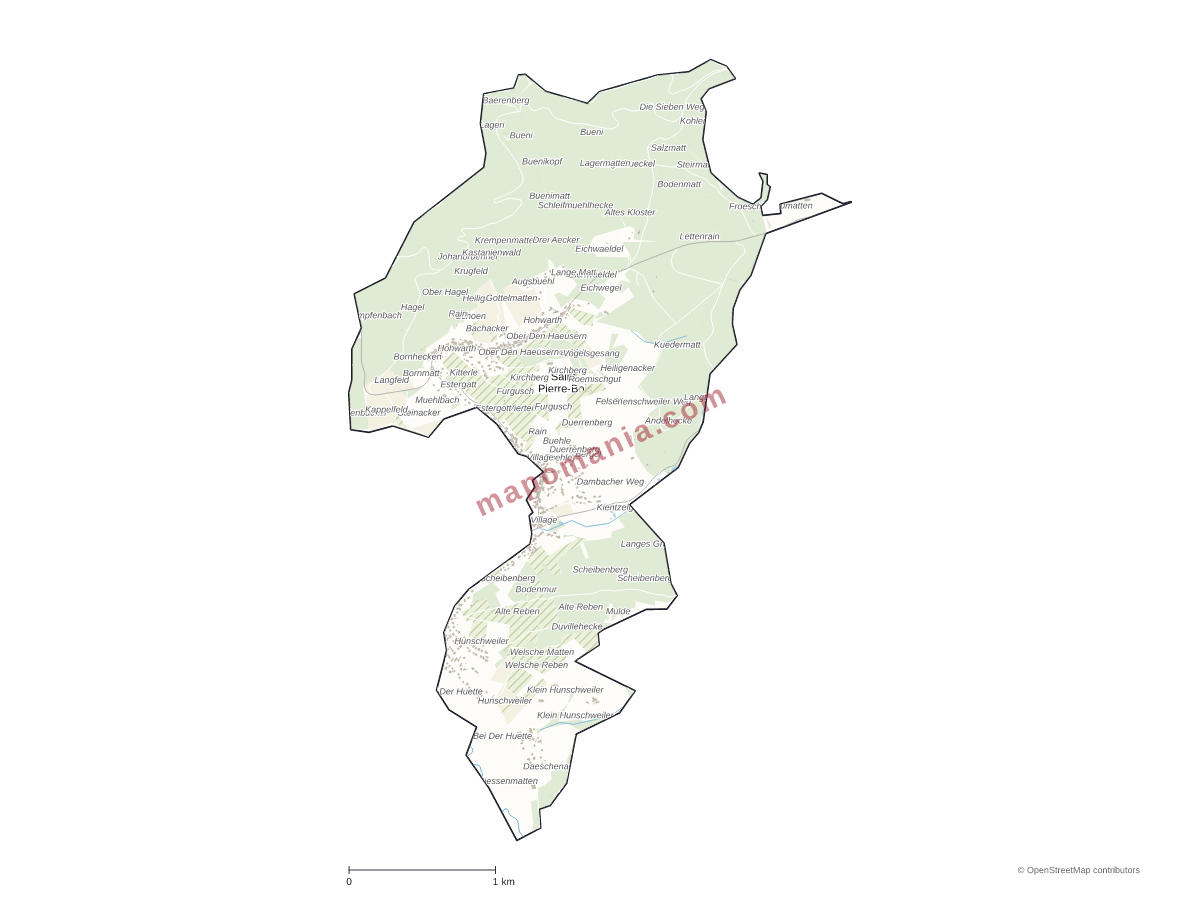 Carte de Saint-Pierre-Bois à personnaliser