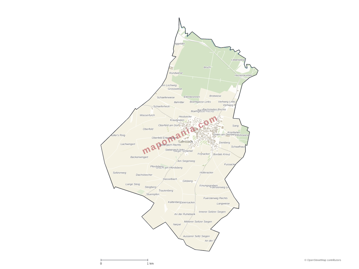 Carte de Salmbach à personnaliser
