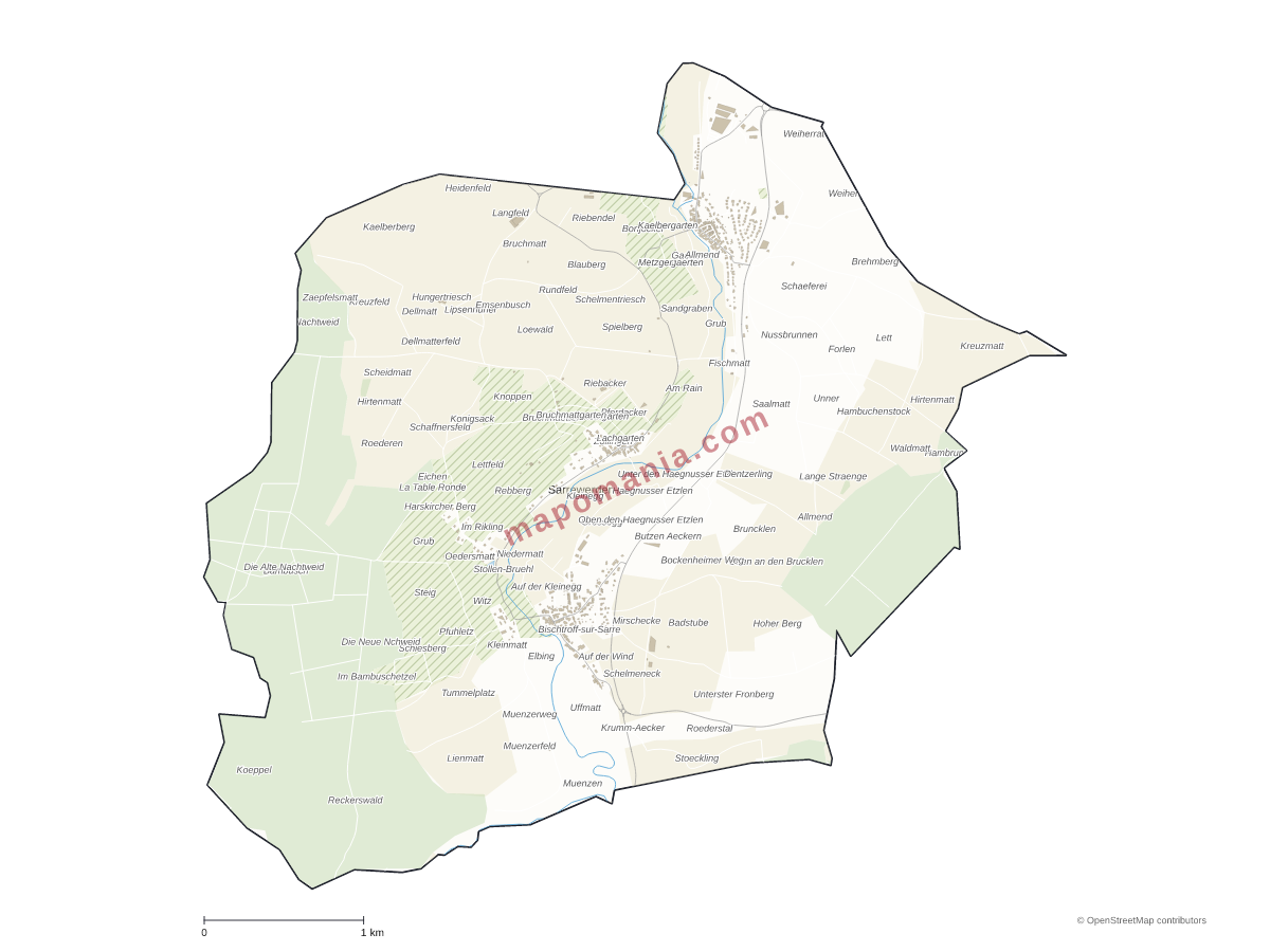 Carte de Sarrewerden à personnaliser