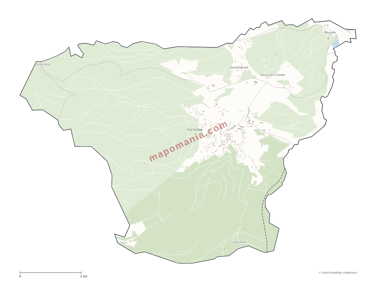 Carte de Saulxures à personnaliser