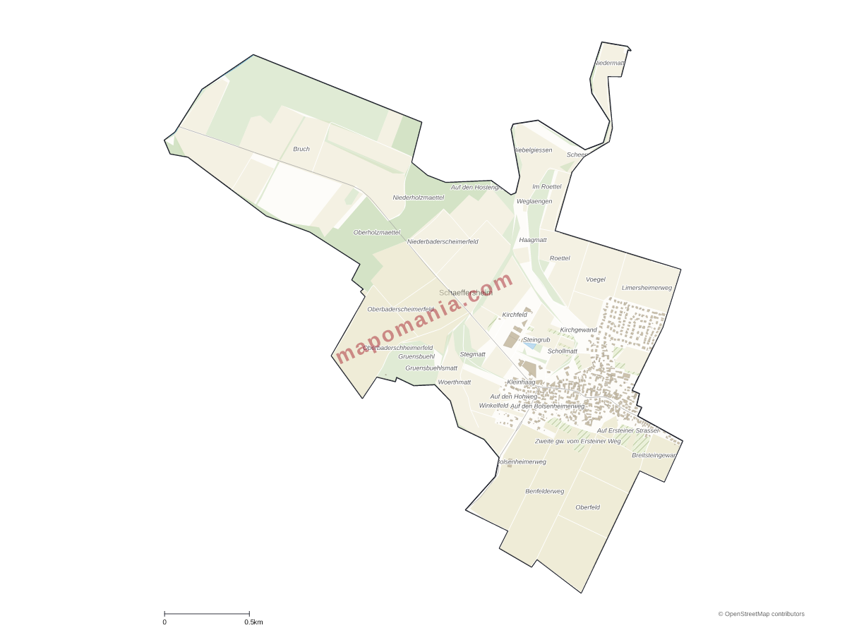 Carte de Schaeffersheim à personnaliser