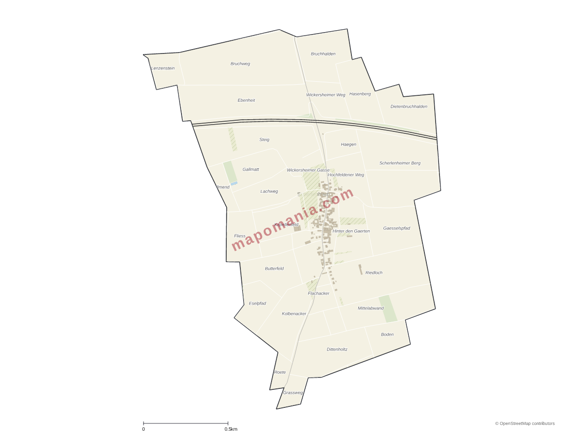 Carte de Scherlenheim à personnaliser
