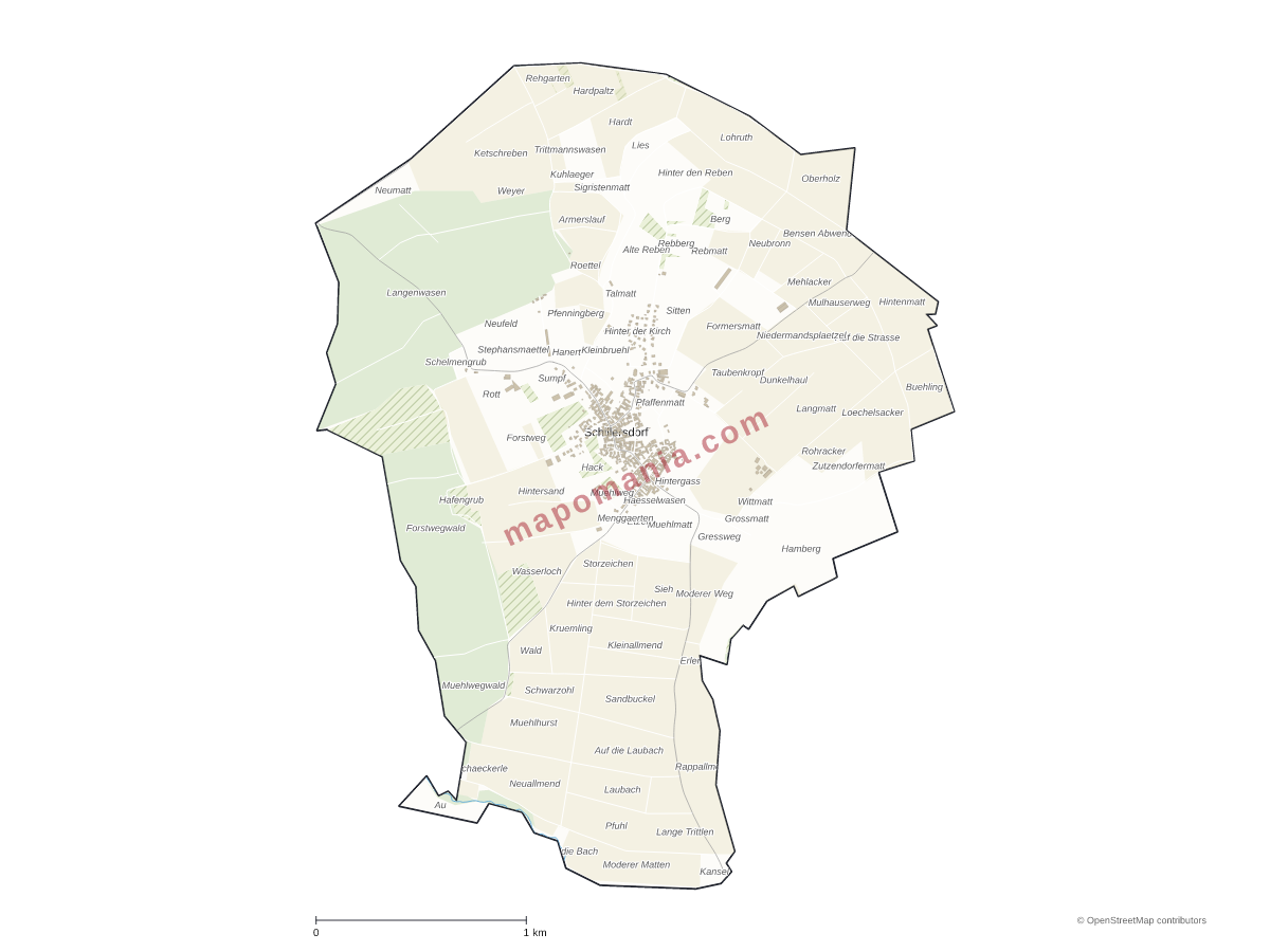 Carte de Schillersdorf à personnaliser