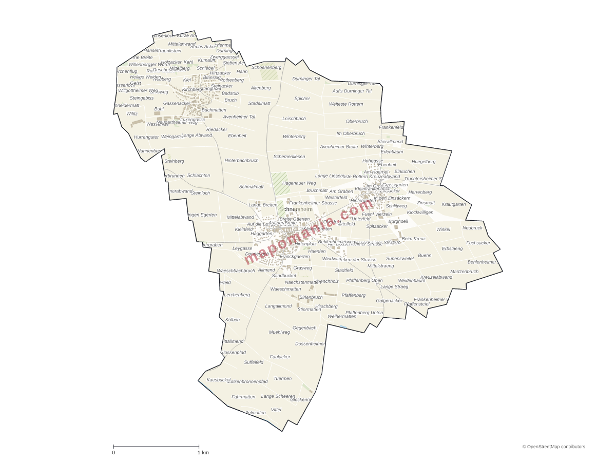 Carte de Schnersheim à personnaliser
