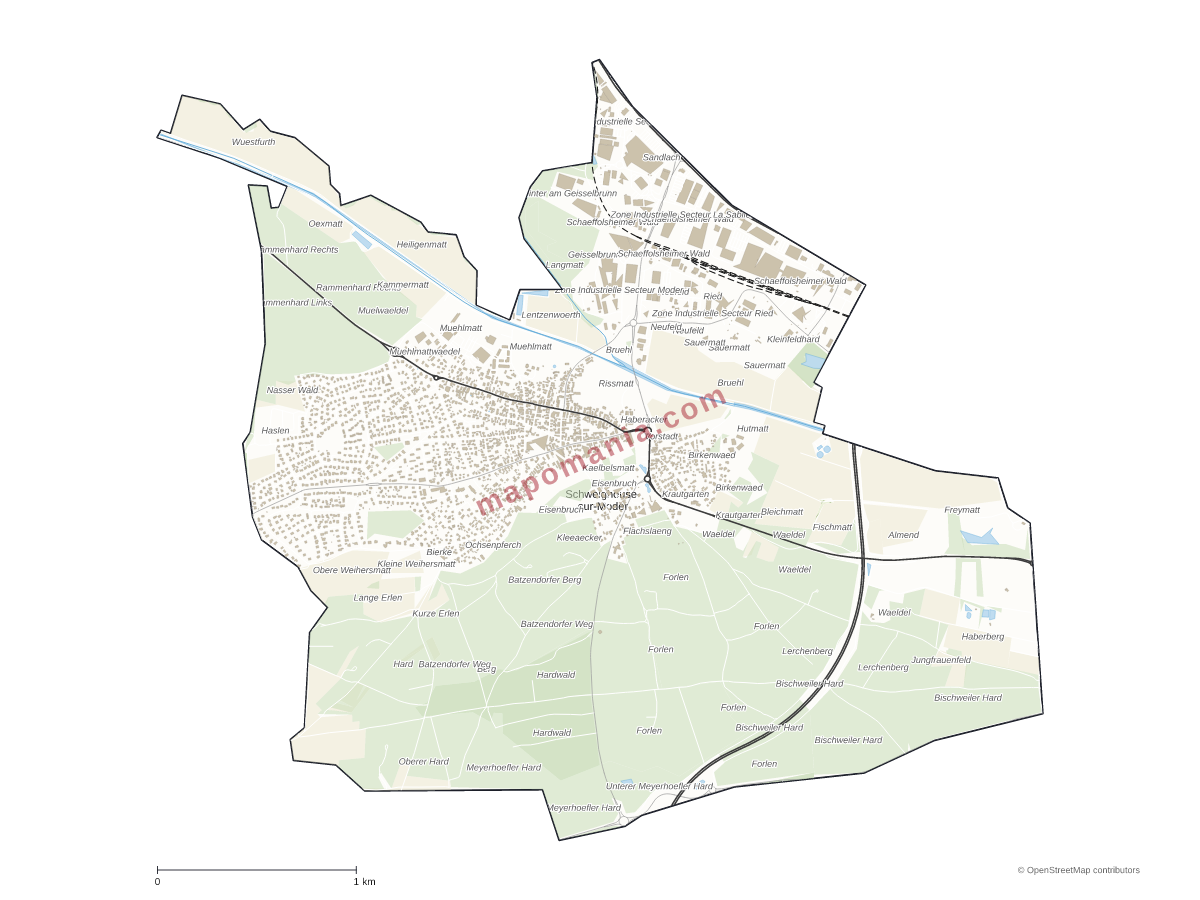 Carte de Schweighouse-sur-Moder à personnaliser