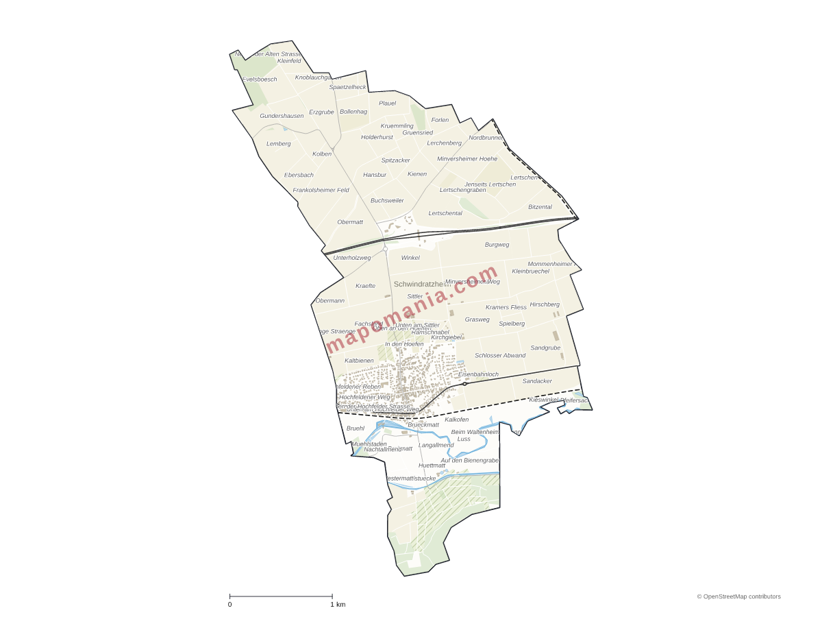 Carte de Schwindratzheim à personnaliser