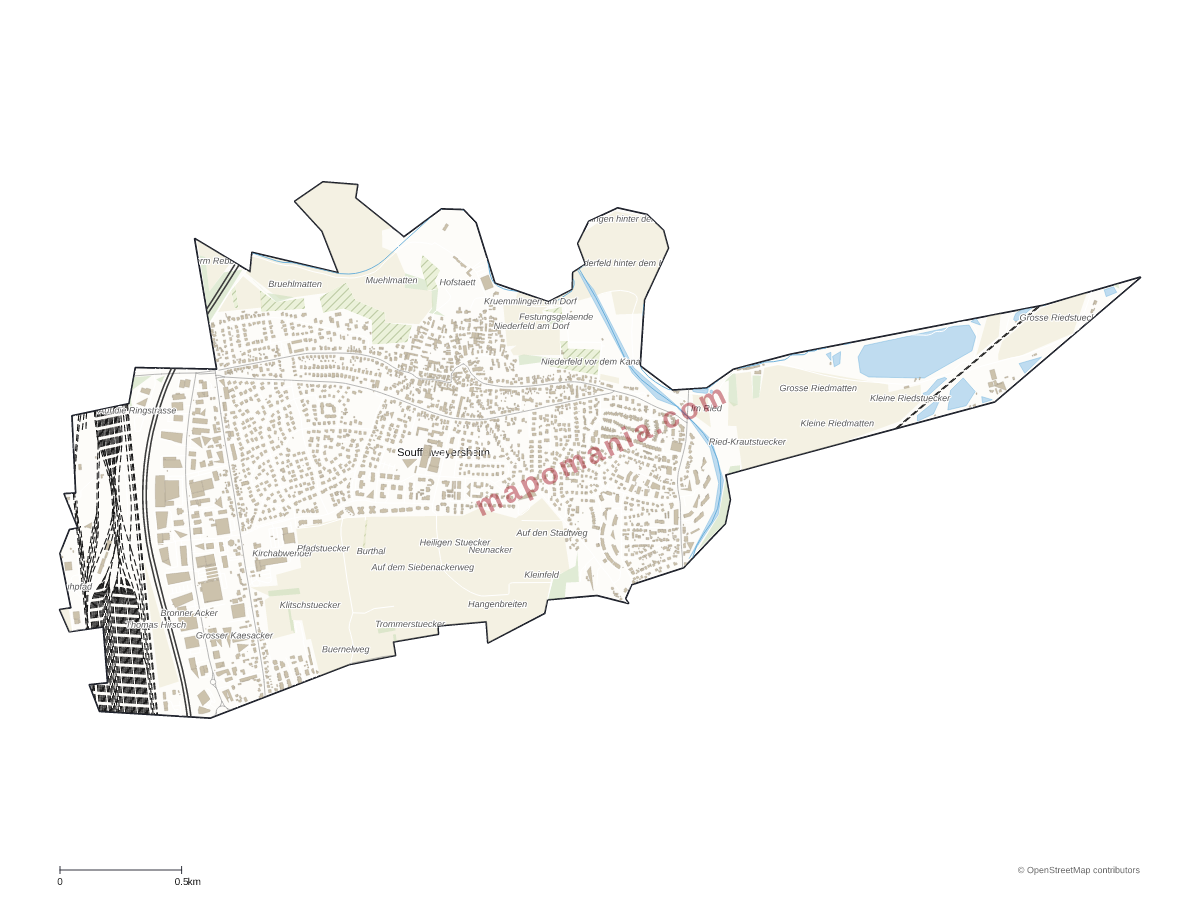Carte de Souffelweyersheim à personnaliser