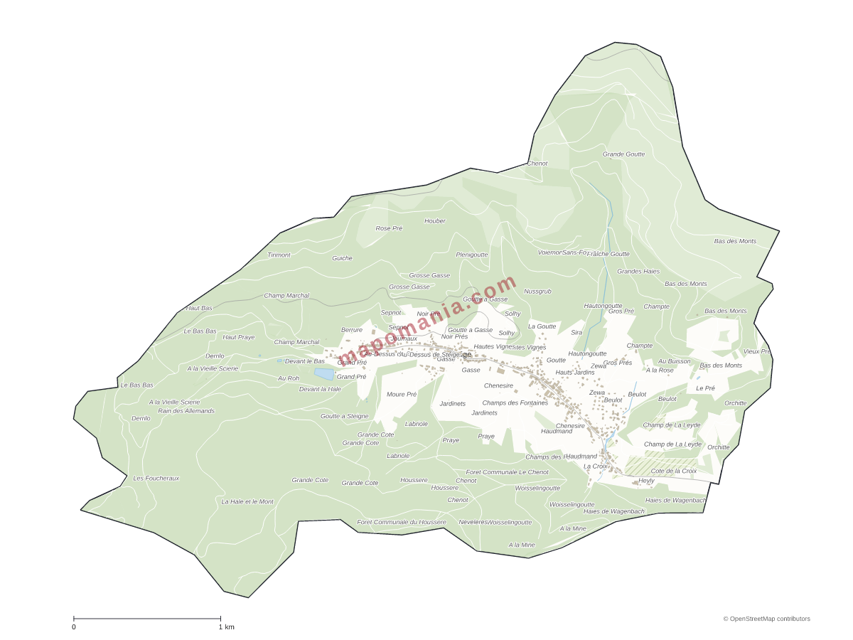 Carte de Steige à personnaliser