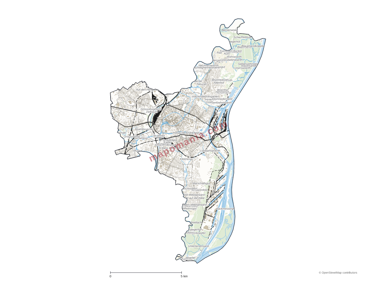 Carte de Strasbourg à personnaliser