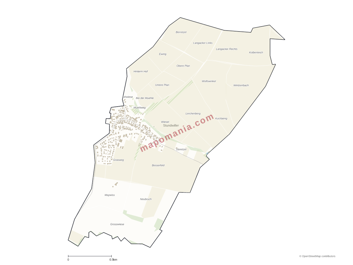 Carte de Stundwiller à personnaliser