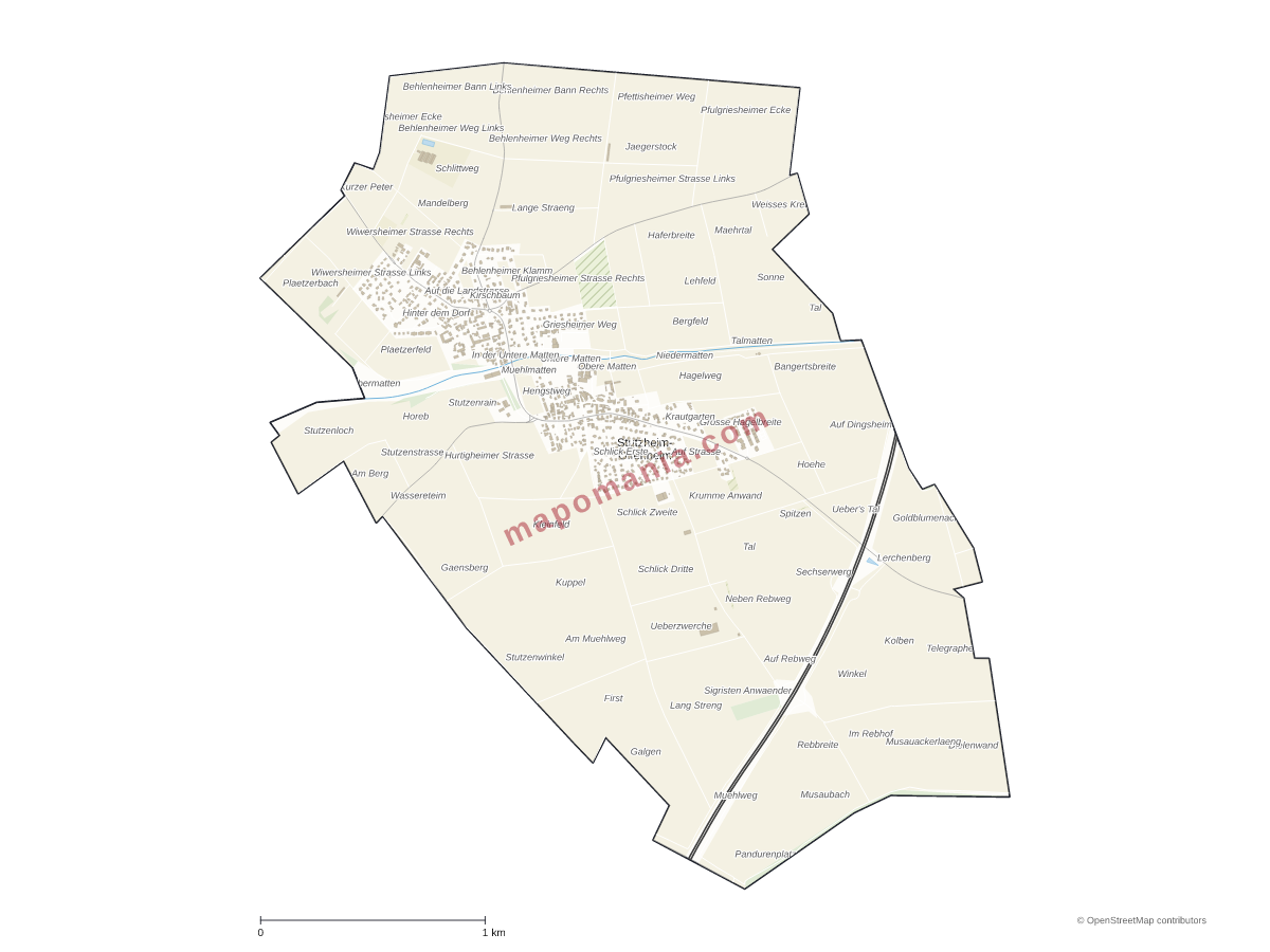 Carte de Stutzheim-Offenheim à personnaliser