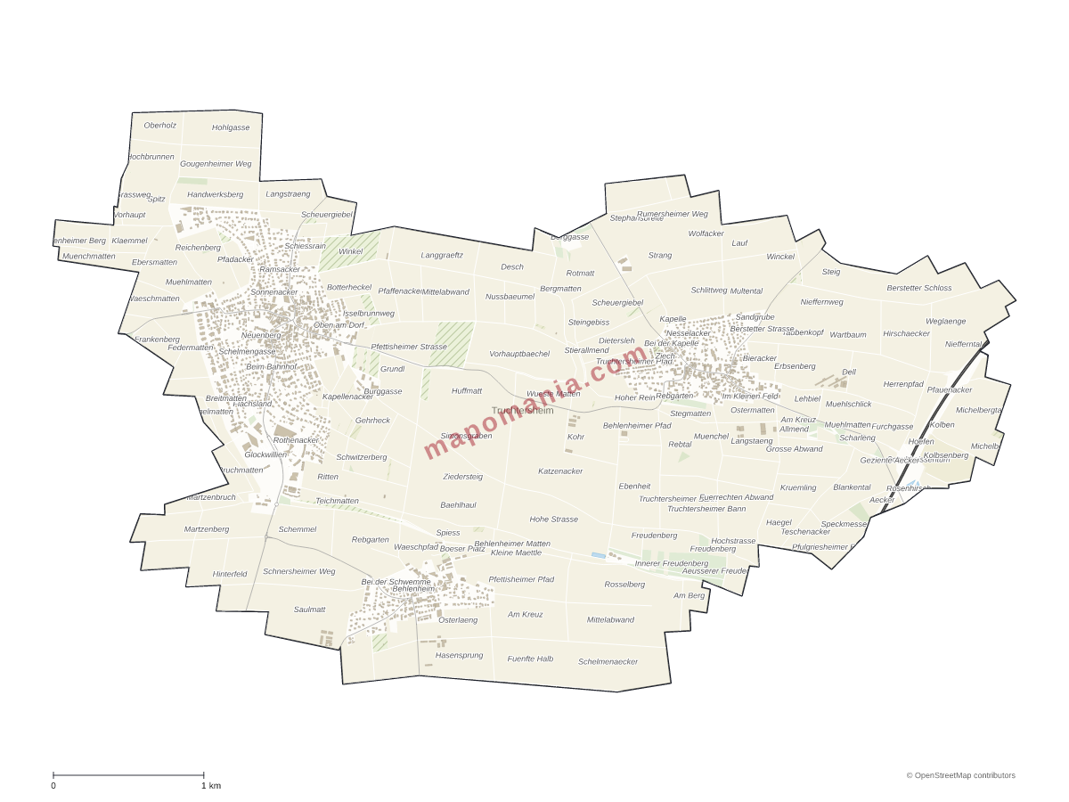 Carte de Truchtersheim à personnaliser