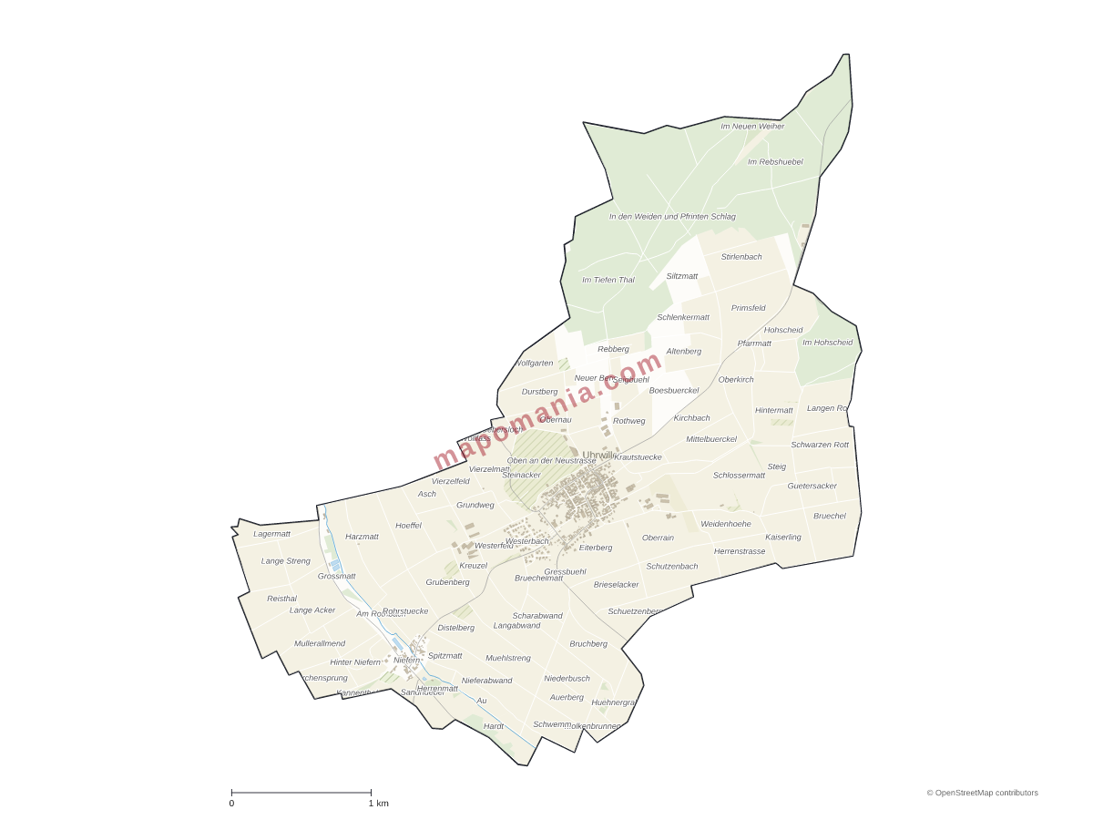 Carte de Uhrwiller à personnaliser