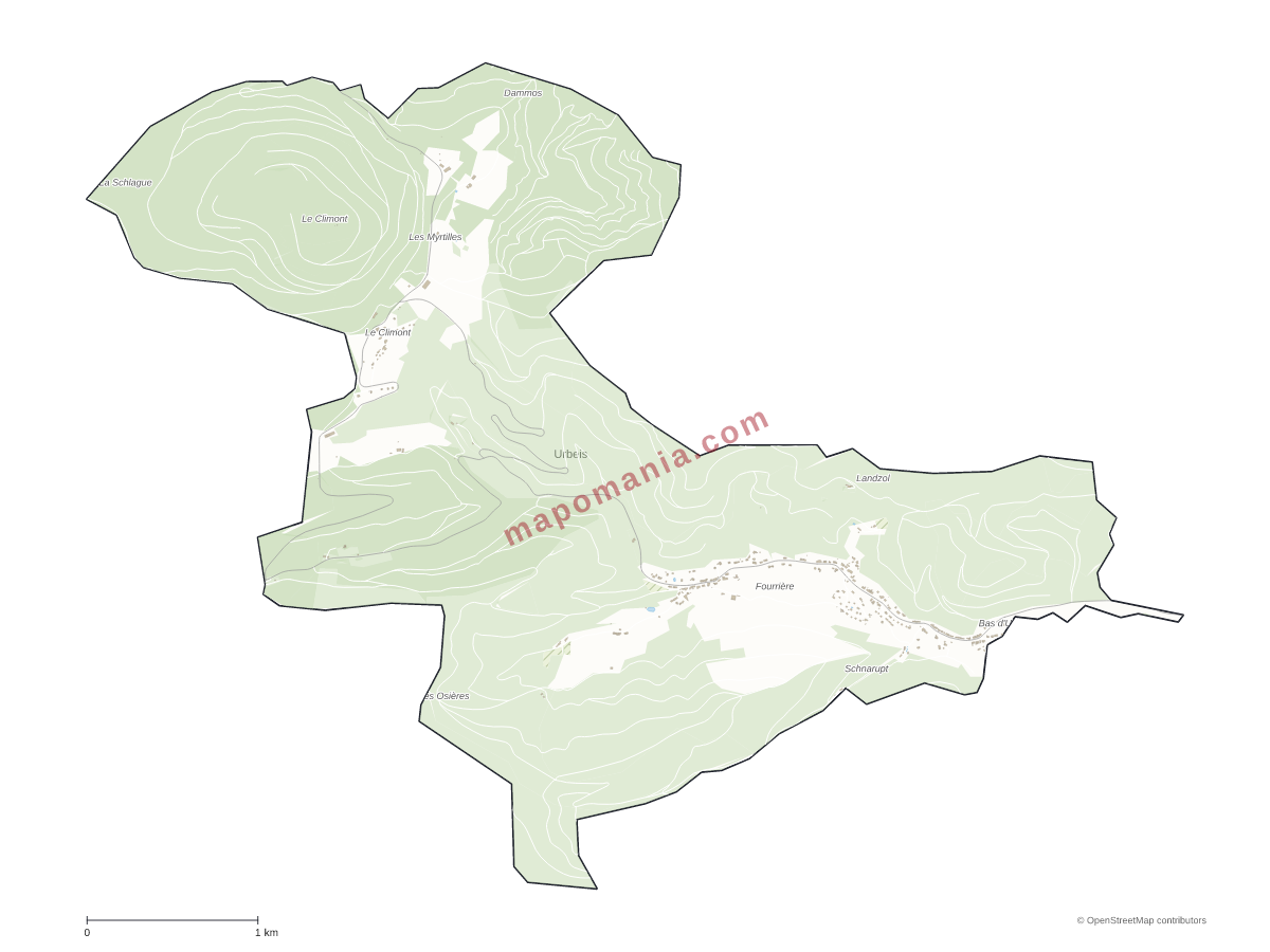 Carte de Urbeis à personnaliser
