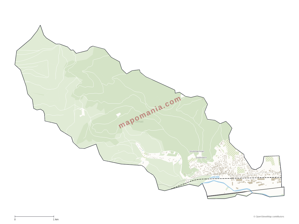 Carte de Urmatt à personnaliser