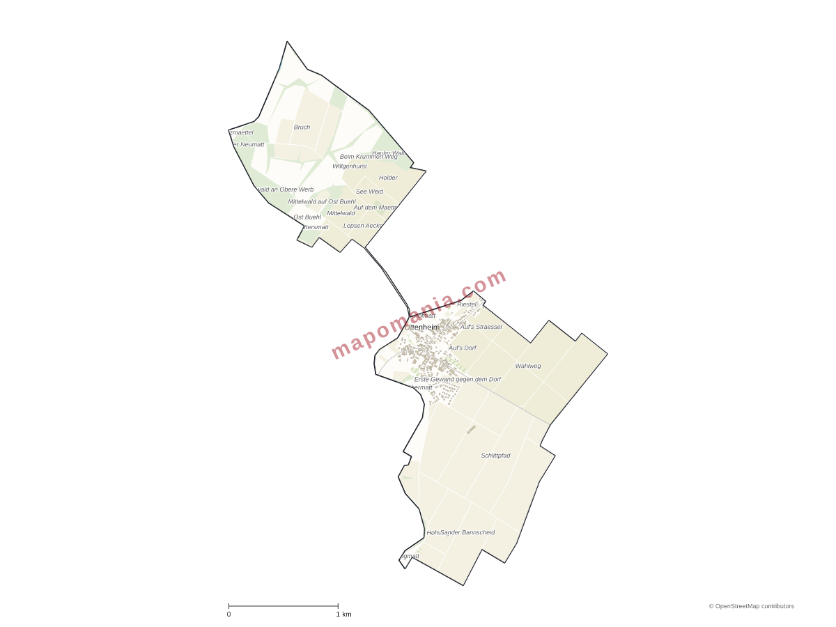 Carte de Uttenheim à personnaliser