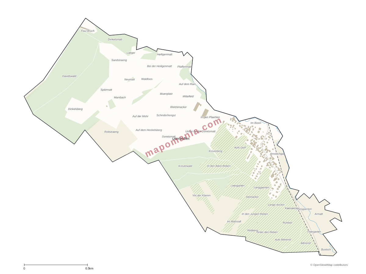 Carte de Uttenhoffen à personnaliser