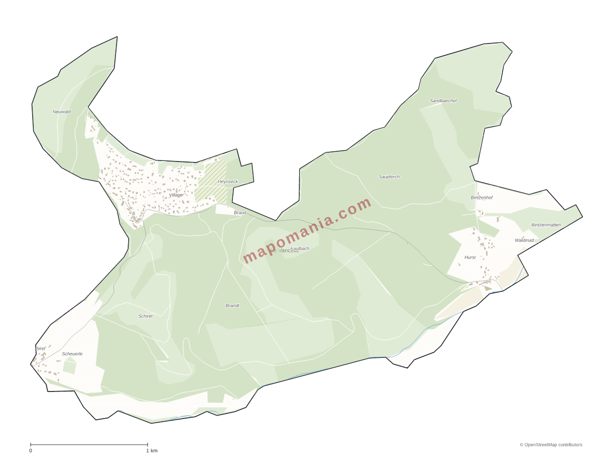 Carte de La Vancelle à personnaliser