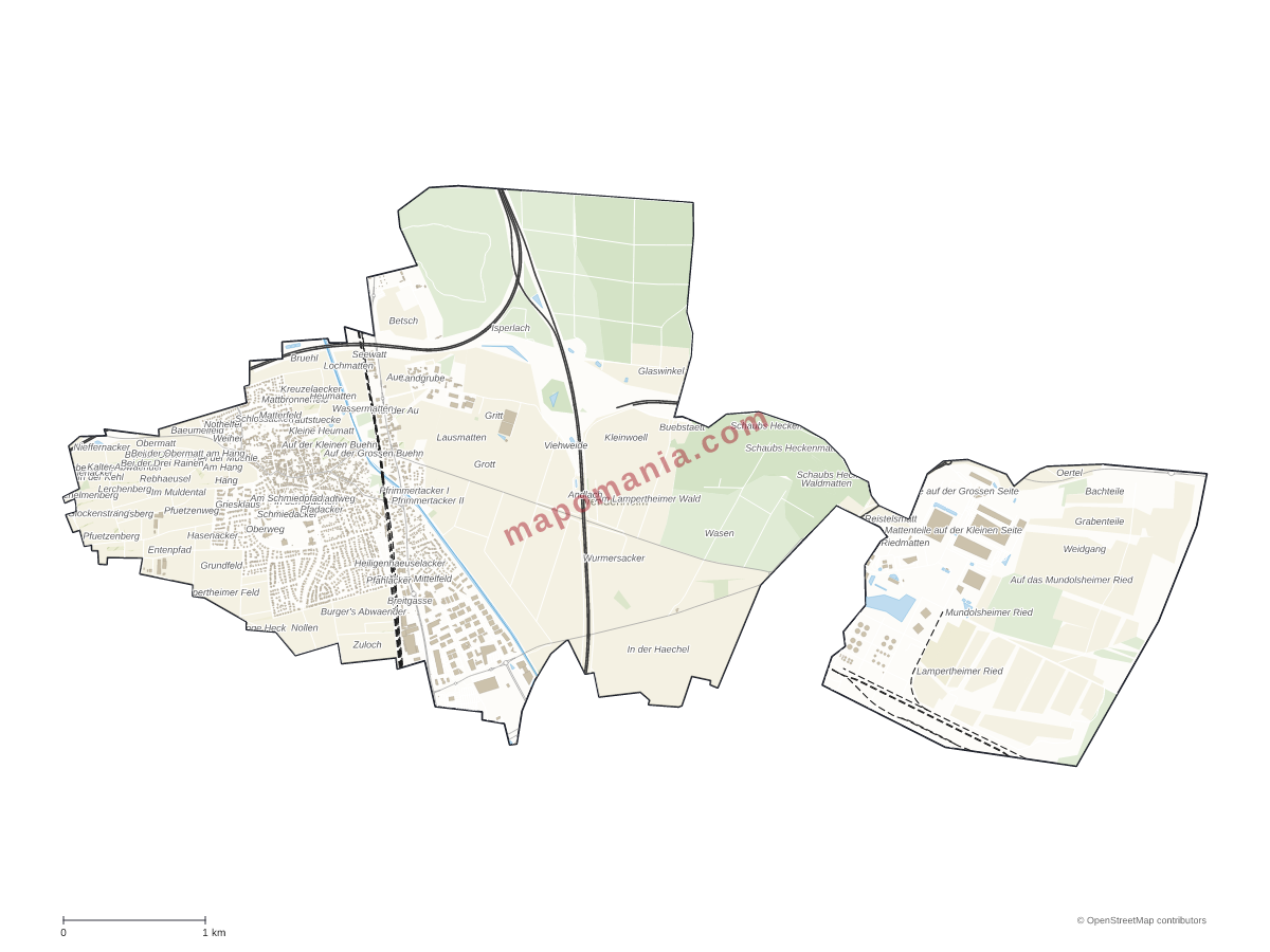 Carte de Vendenheim à personnaliser