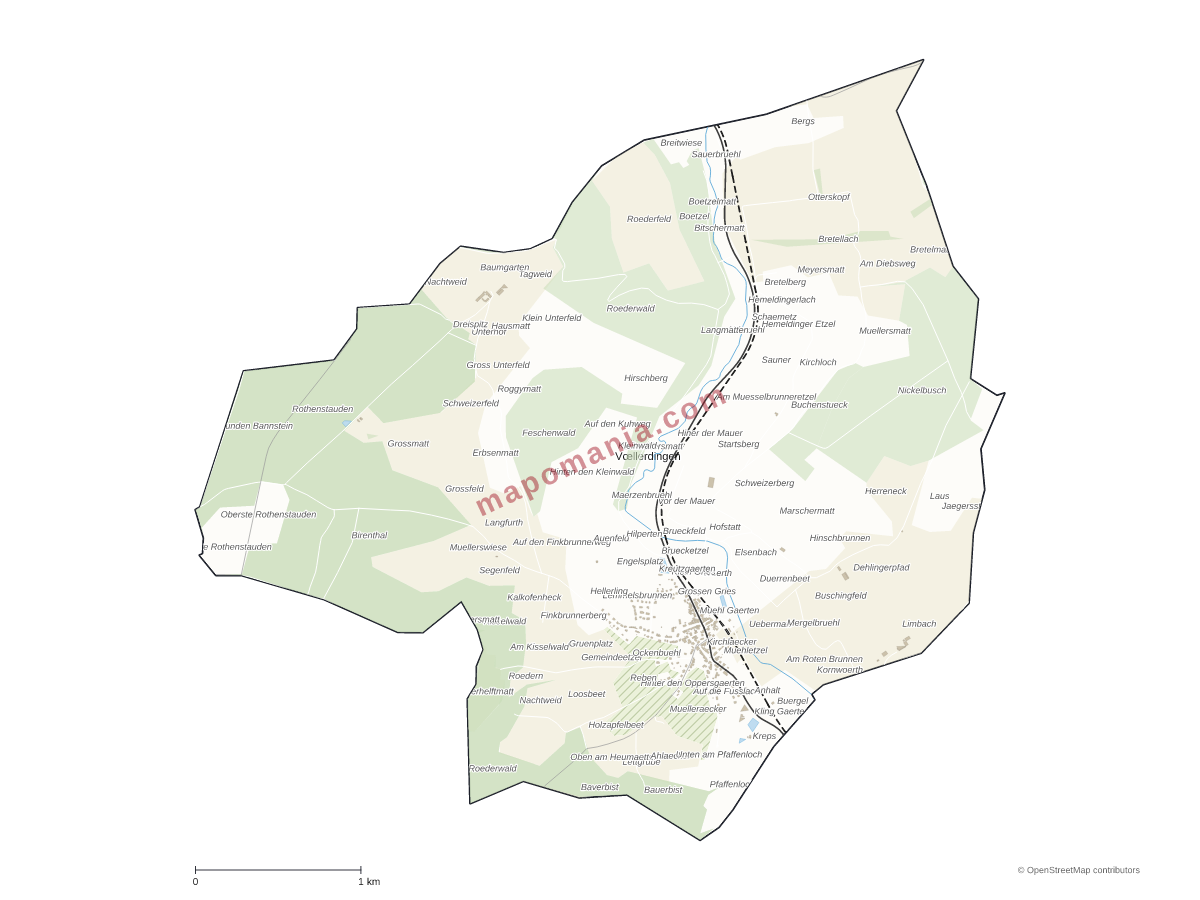 Carte de Vœllerdingen à personnaliser
