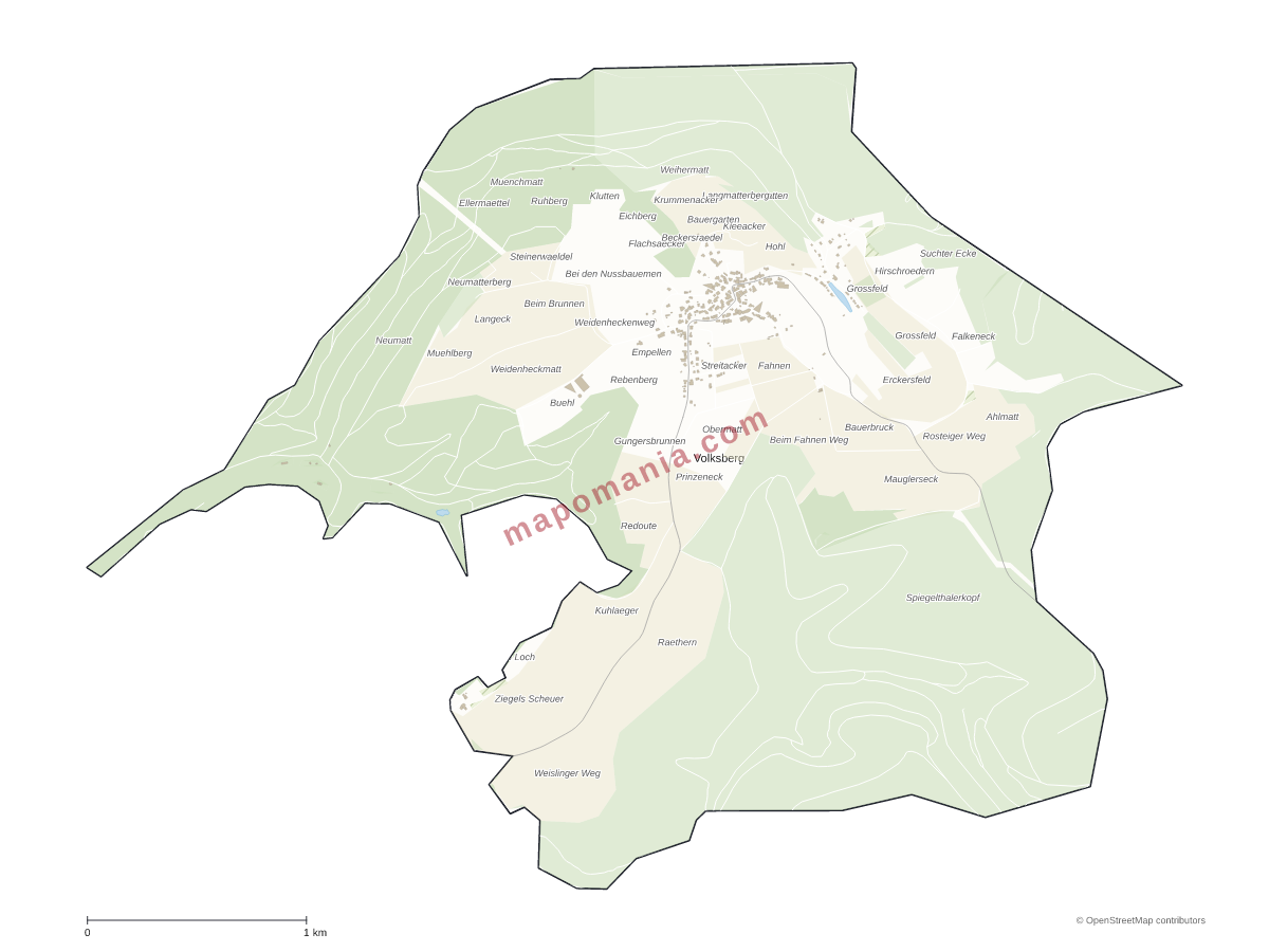 Carte de Volksberg à personnaliser