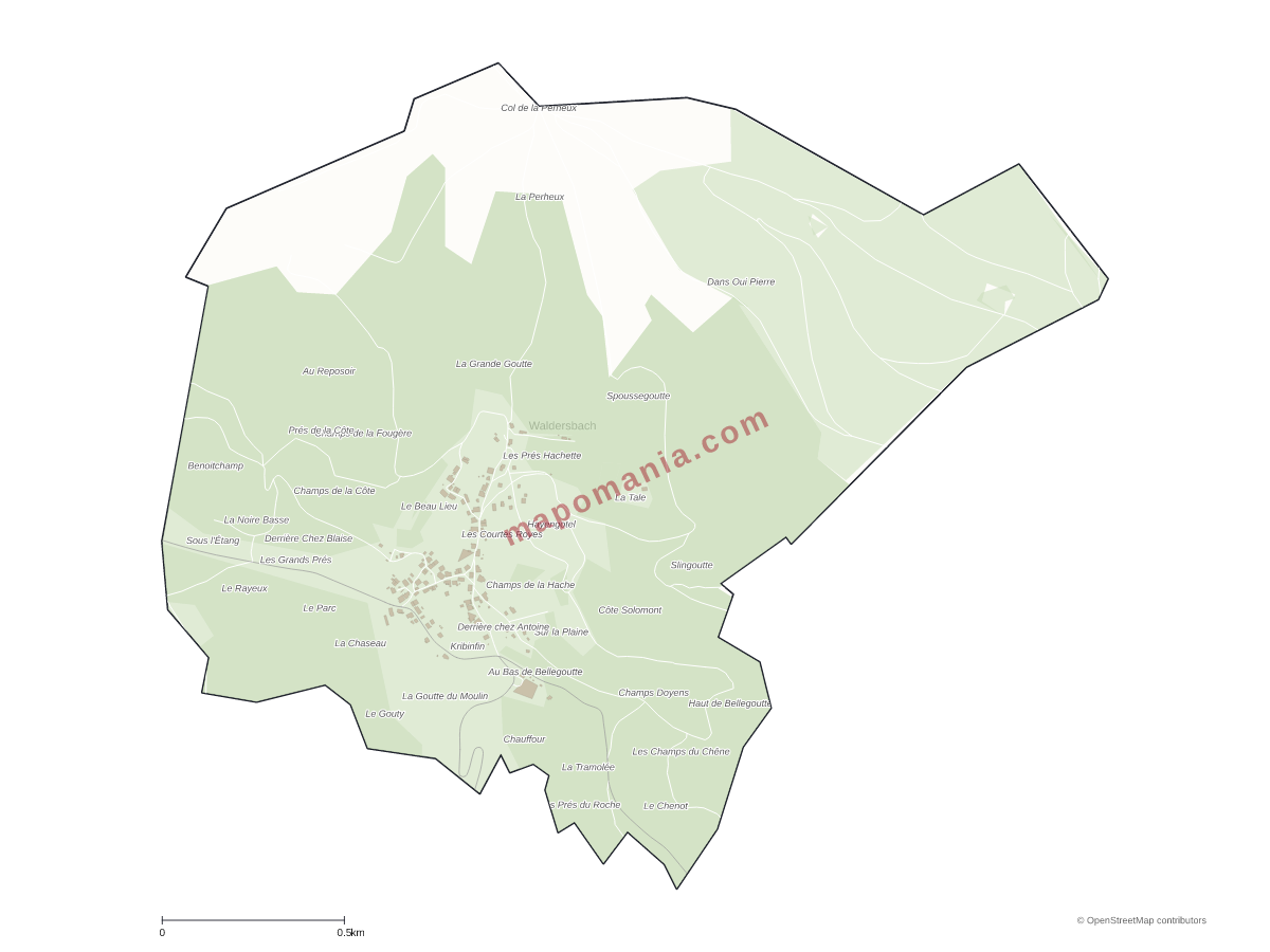 Carte de Waldersbach à personnaliser