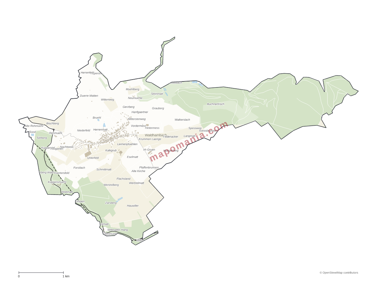 Carte de Waldhambach à personnaliser