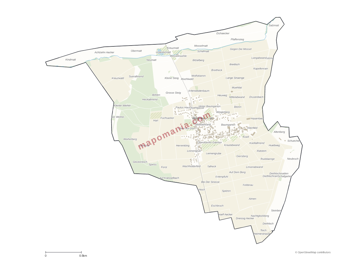 Carte de Waldolwisheim à personnaliser