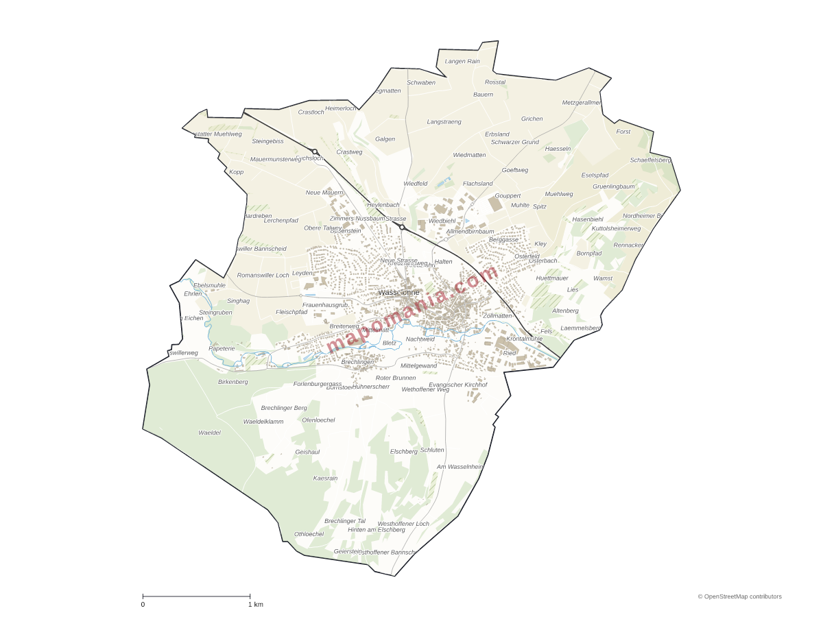 Carte de Wasselonne à personnaliser