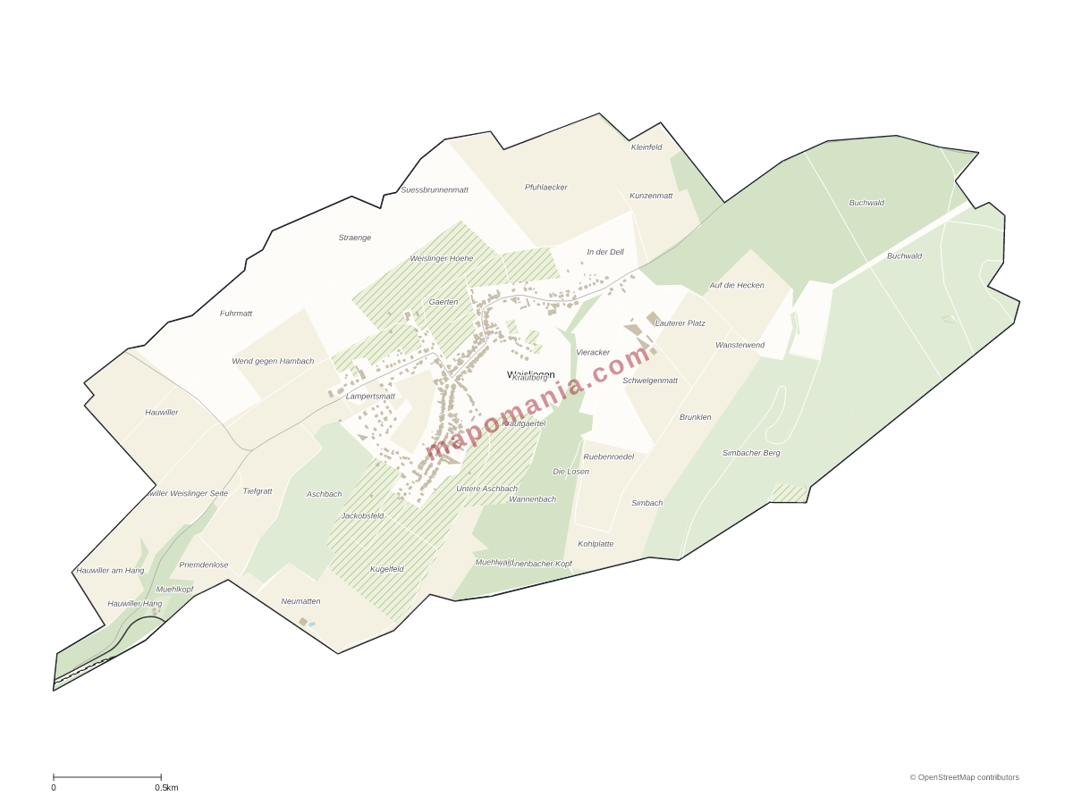 Carte de Weislingen à personnaliser