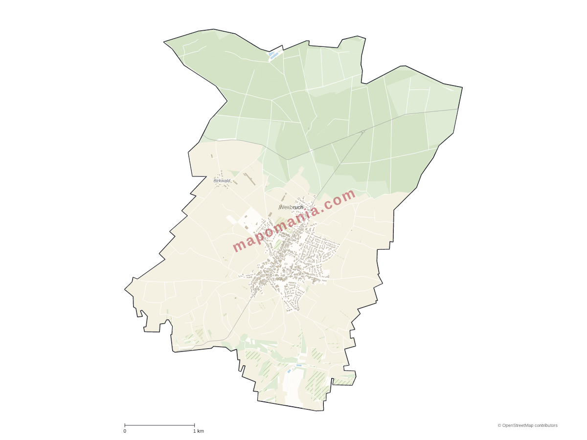 Carte de Weitbruch à personnaliser