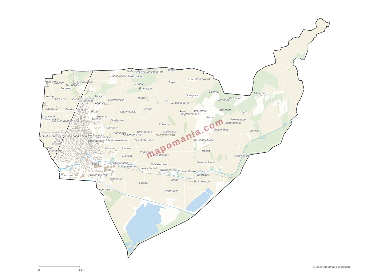Carte de Weyersheim à personnaliser