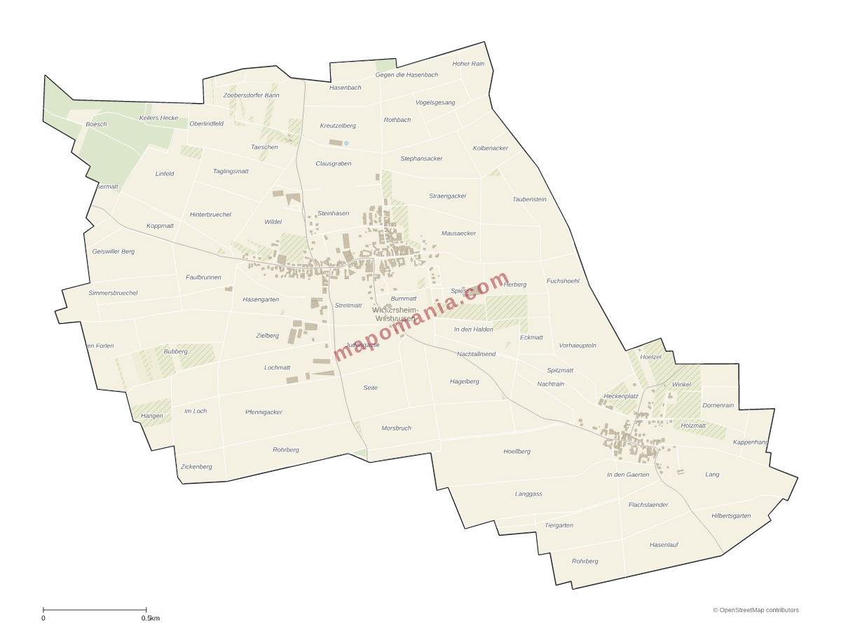 Carte de Wickersheim-Wilshausen à personnaliser