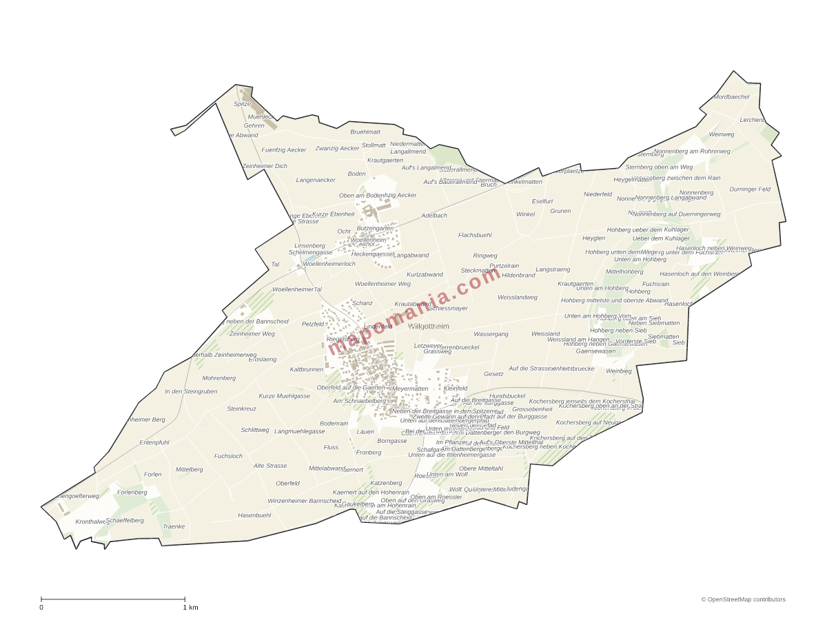Carte de Willgottheim à personnaliser