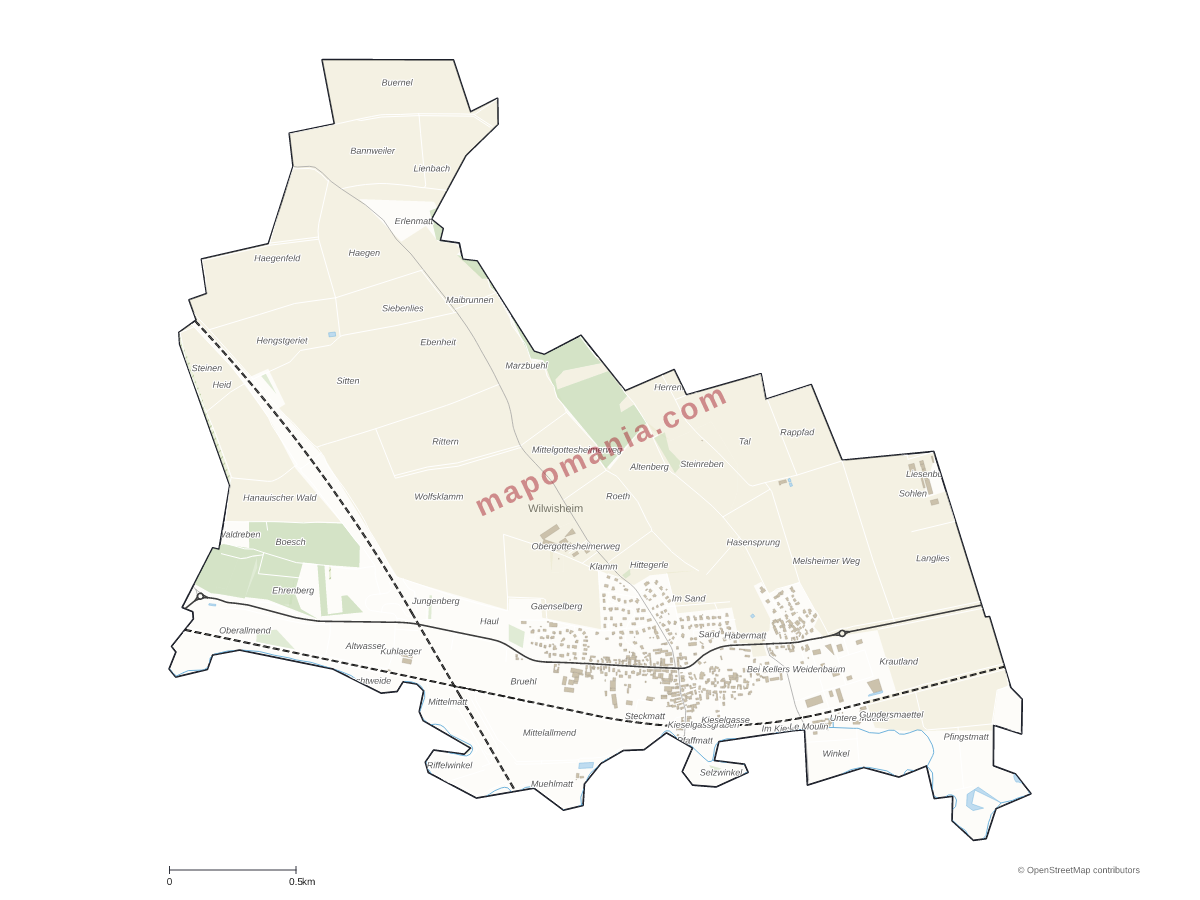 Carte de Wilwisheim à personnaliser