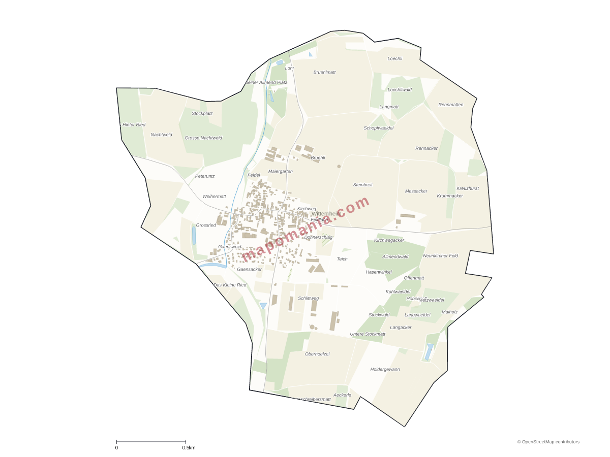 Carte de Witternheim à personnaliser