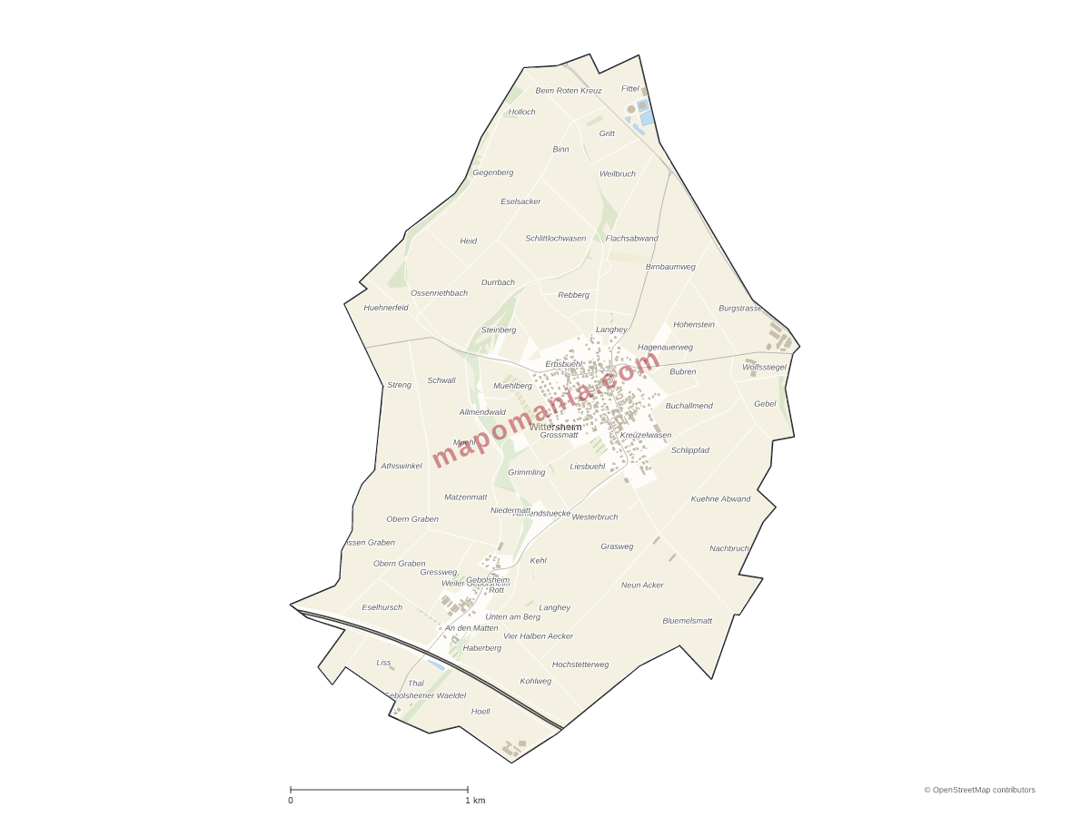 Carte de Wittersheim à personnaliser