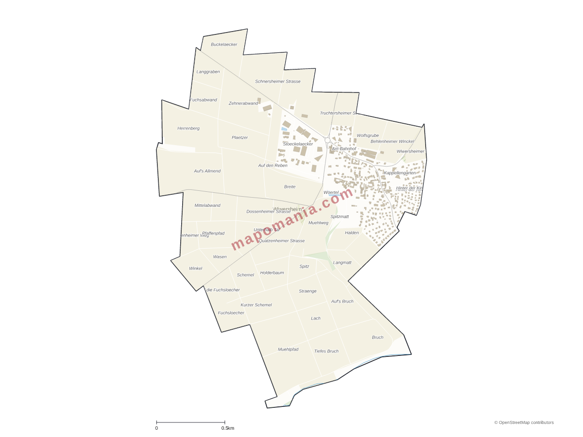 Carte de Wiwersheim à personnaliser