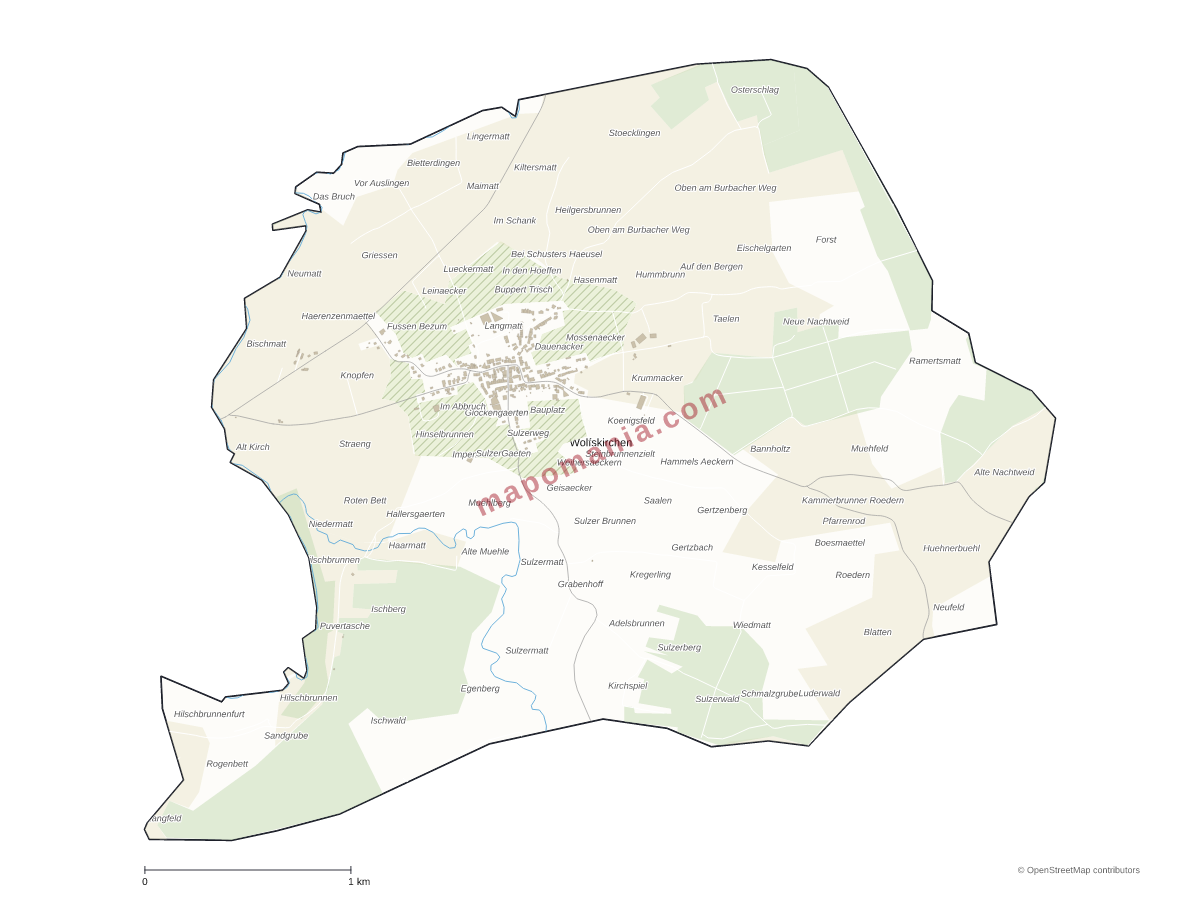 Carte de Wolfskirchen à personnaliser